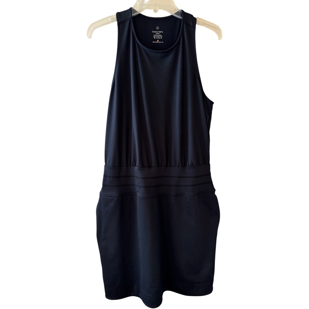 Sweaty Betty Black Racerback Active Tennis Golf Dress with Pockets Womens Size M